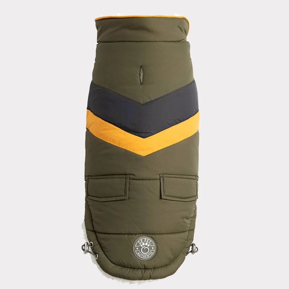 GF Pet Alpine Puffer, Dark Khaki - 2XS